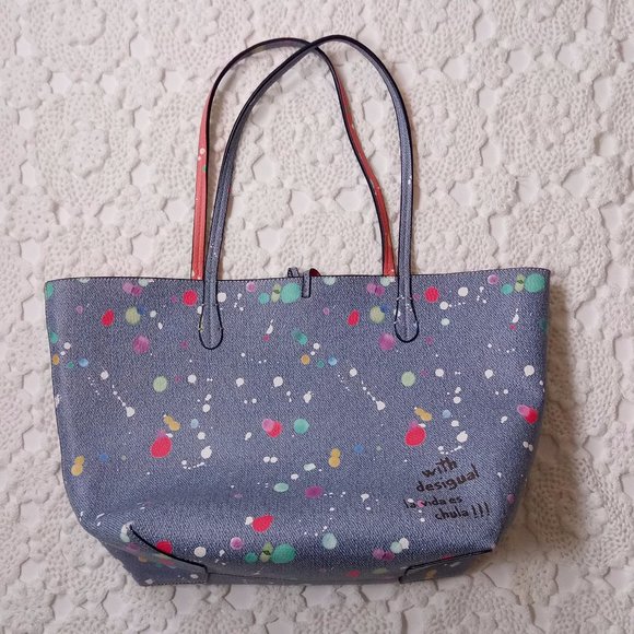 Desigual Handbags - Desigual Reversible Tote Bag Splatter Paint Vegan